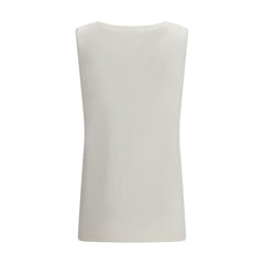 P.A.R.O.S.H. White Linen Sleeveles T-Shirt