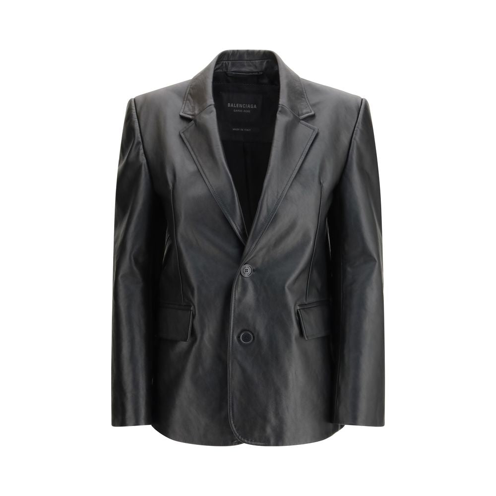 Balenciaga Lederjacke Schwarz