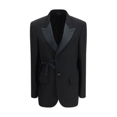 Balenciaga Schwarzer Wollmantel