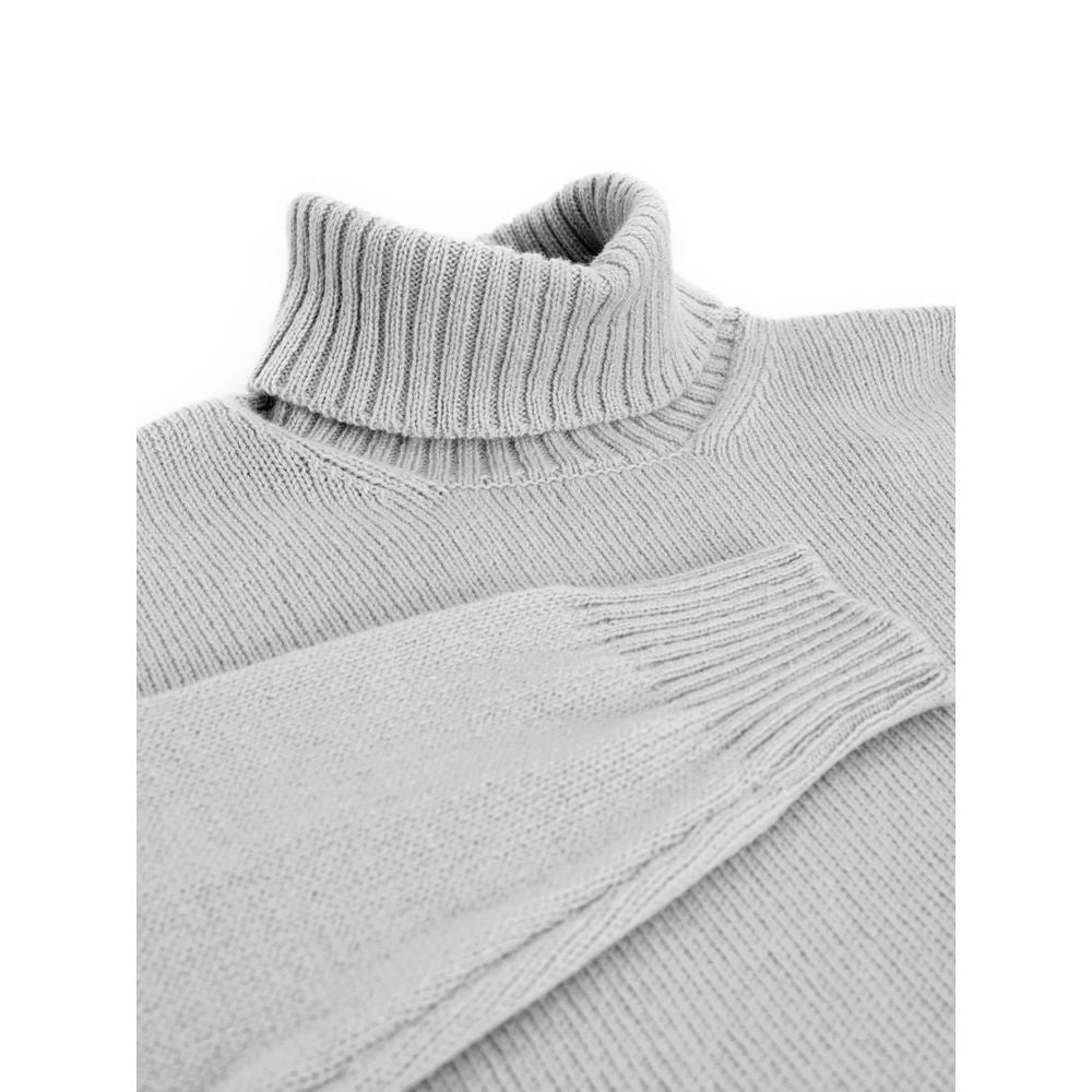 Gran Sasso Grauer Rollkragenpullover aus Wolle