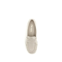 Prada Beige Kalfsleer Bos Taurus Slip-On Loafers