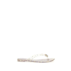 Casadei Gold Polyurethaan Platte Sandalen