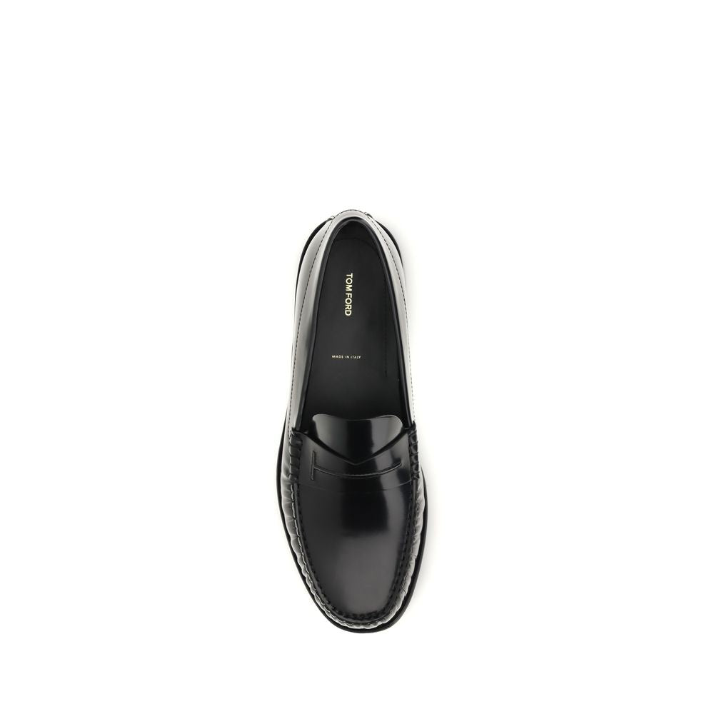 Tom Ford Zwarte Kalfsleren Bos Taurus Instaploafers