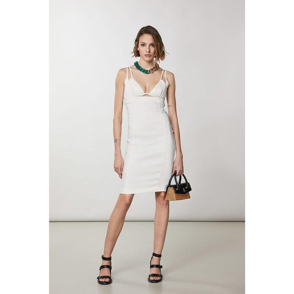 Patrizia Pepe White Flax Casual Dress