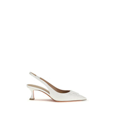 Santoni Witte Kalfsleren Bos Taurus Pumps met Middelhoge Hak