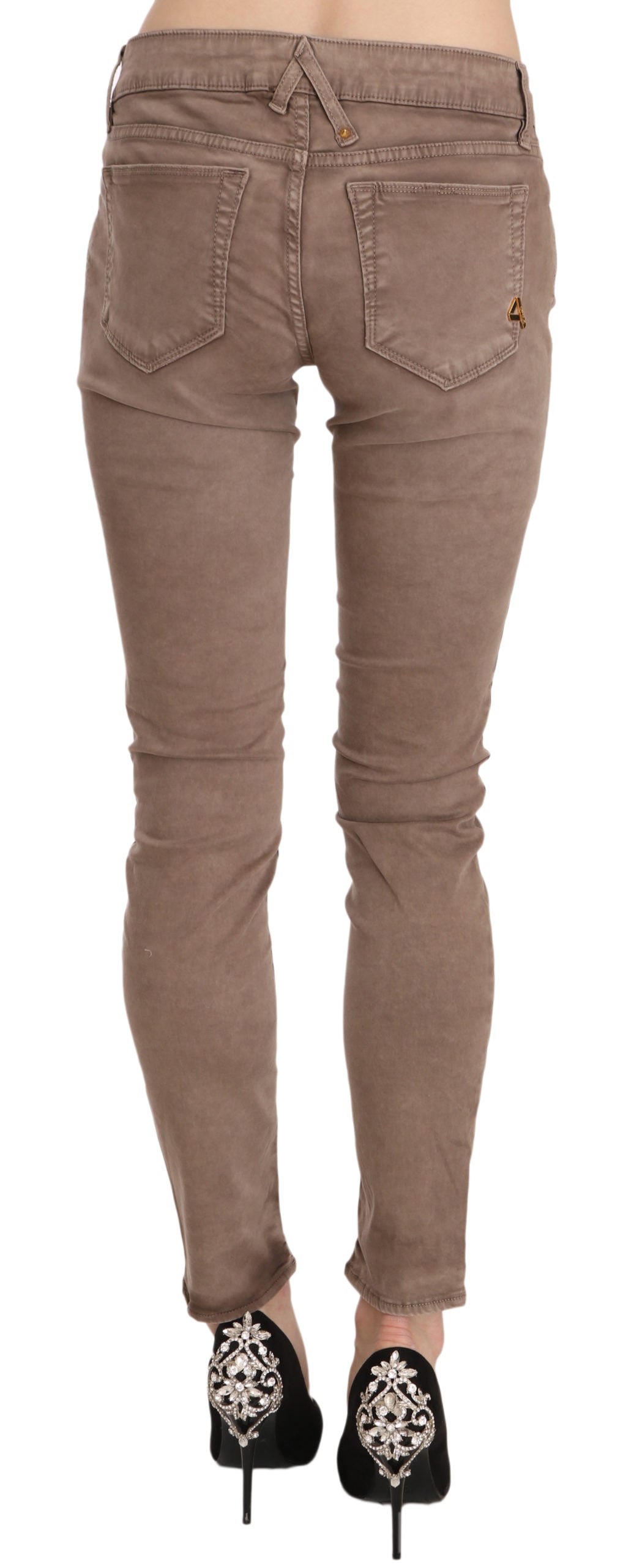 CYCLE Braune Low Waist Slim Fit Skinny Pants