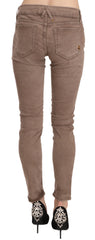 CYCLE Braune Low Waist Slim Fit Skinny Pants