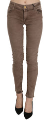 CYCLE Braune Low Waist Slim Fit Skinny Pants