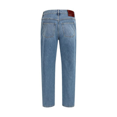 Gucci Blauwe Katoenen Slim Fit Jeans