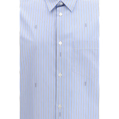 Gucci Blue Cotton Pattern Shirt