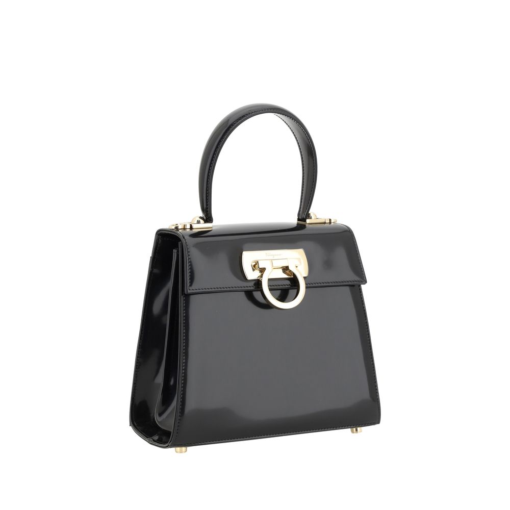 Ferragamo Zwarte Kalfsleren Bos Taurus Handtas