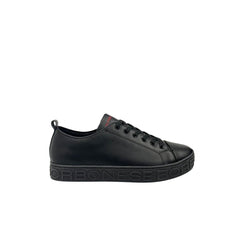 Borbonese Zwarte Leren Herensneaker