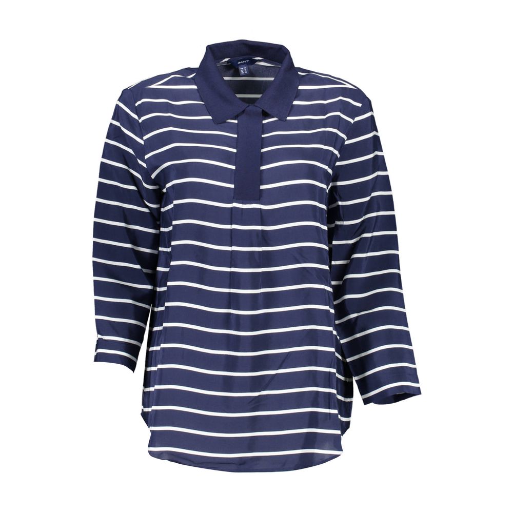 Gant blaues Viskose Damen Poloshirt