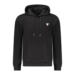 Guess Jeans Black Cotton Men Sweatshirt Slim Fit Hooded