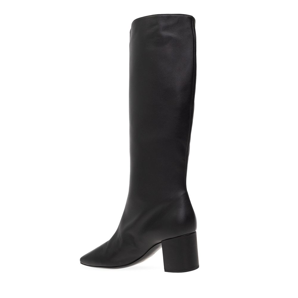 Dolce & Gabbana Schwarze High-Heel-Stiefel aus Kalbsleder