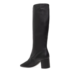 Dolce & Gabbana Schwarze High-Heel-Stiefel aus Kalbsleder