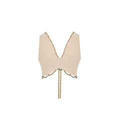 Cult Gaia Beige Cotton Waistcoat