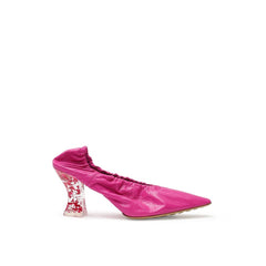 Bottega Veneta Fuchsiafarbene Leder-Slipper