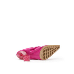 Bottega Veneta Fuchsiafarbene Leder-Slipper