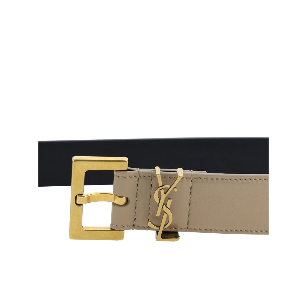Saint Laurent Bruine Kalfsleren Bos Taurus Regular Riem
