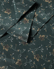 Dolce & Gabbana Green Silk Floral Pattern Fringed 135cm X 16cm  Scarf