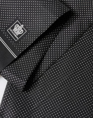 Dolce & Gabbana Schwarzer Seiden-Foulard mit Polka Dots und Kronen-Motiv 140cm X 16.5cm Schal