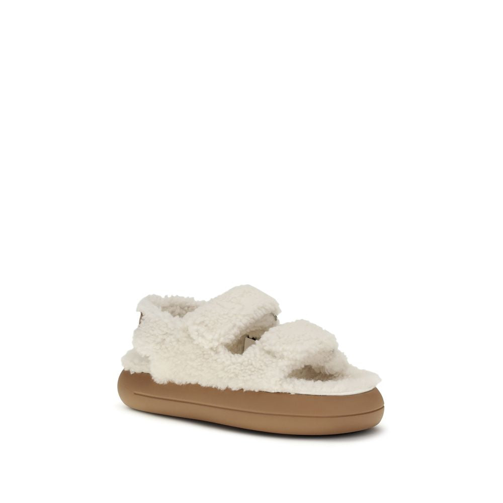 Moon Boot Weiße flache Sandalen aus Polyamid