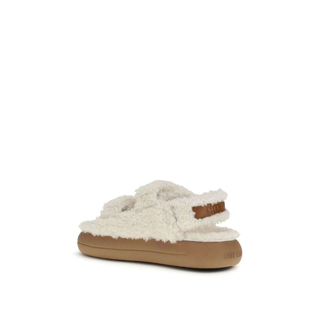 Moon Boot Weiße flache Sandalen aus Polyamid