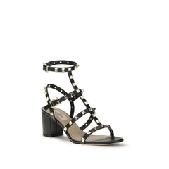 Valentino Garavani Schwarze Plateau-Sandalen aus Kalbsleder Bos Taurus