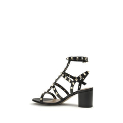 Valentino Garavani Schwarze Plateau-Sandalen aus Kalbsleder Bos Taurus
