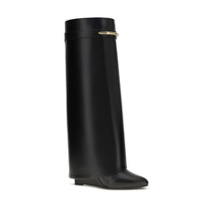 Givenchy Zwarte Kalfsleren Bos Taurus Platte Laarzen