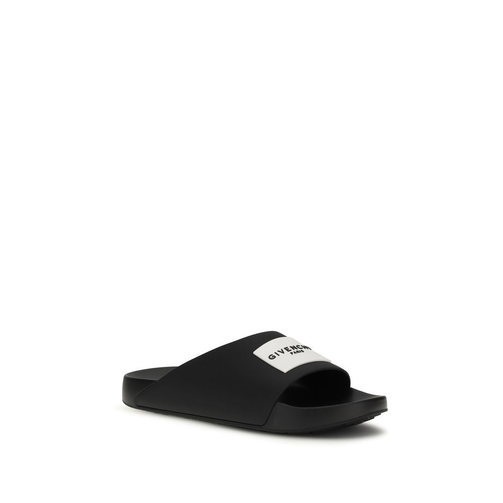 Givenchy Schwarze Gummi-Slipper