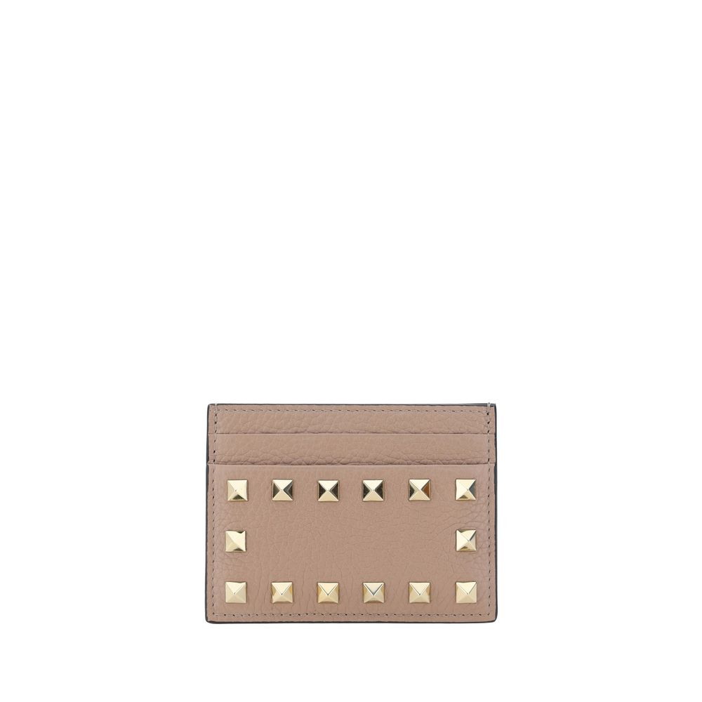 Valentino Garavani Beige Kalbsleder Bos Taurus Portemonnaie