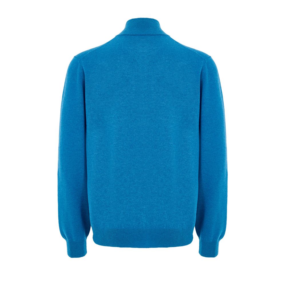 Gran Sasso Blauer Rollkragenpullover aus Wolle