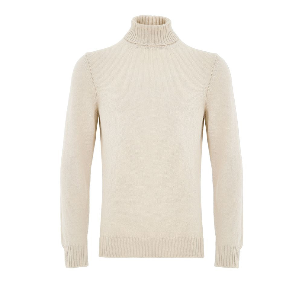 Gran Sasso Rollkragenpullover aus beigefarbener Wolle