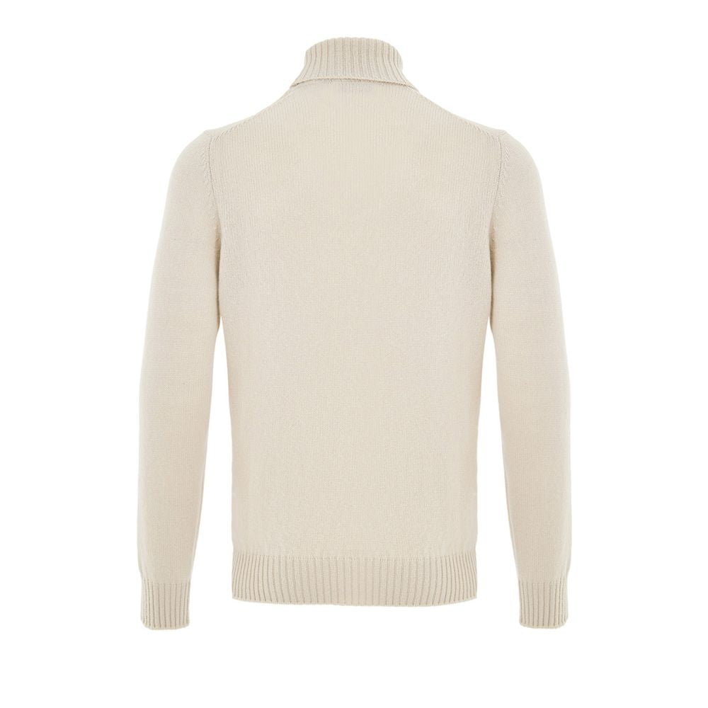 Gran Sasso Rollkragenpullover aus beigefarbener Wolle