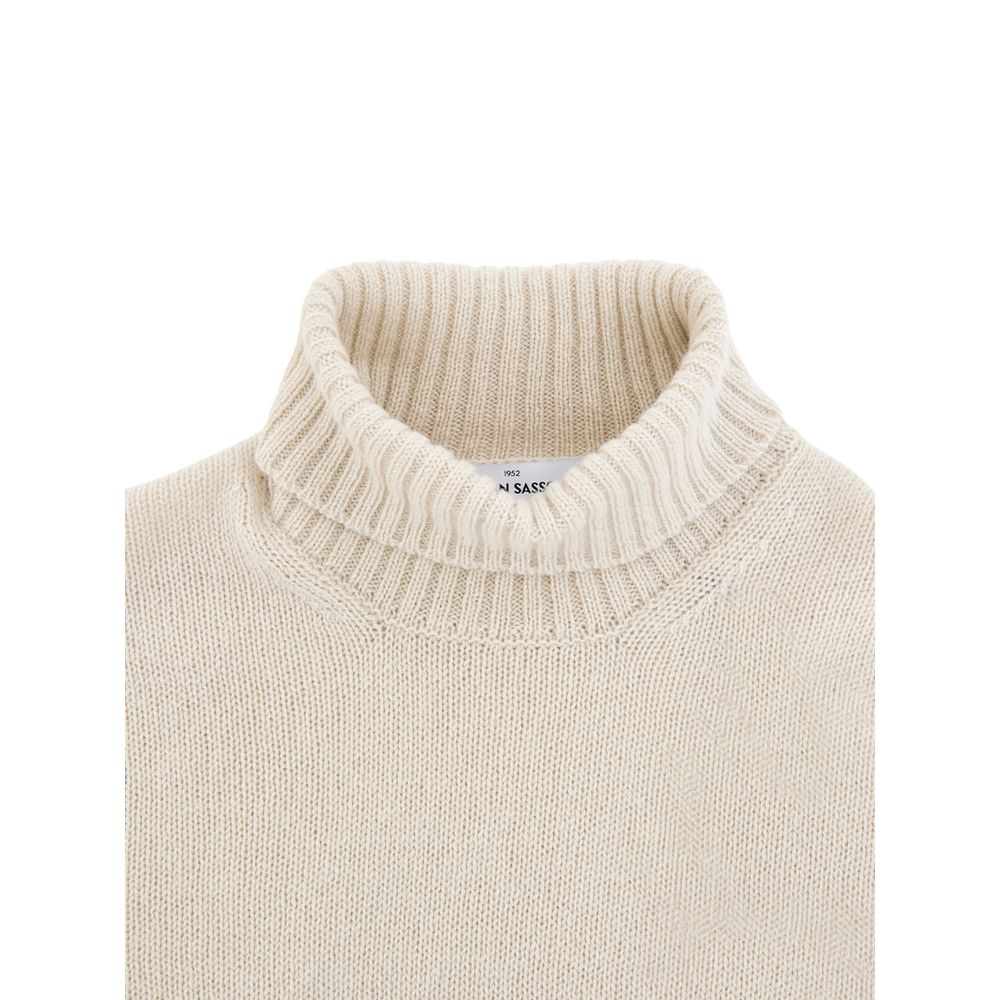 Gran Sasso Rollkragenpullover aus beigefarbener Wolle