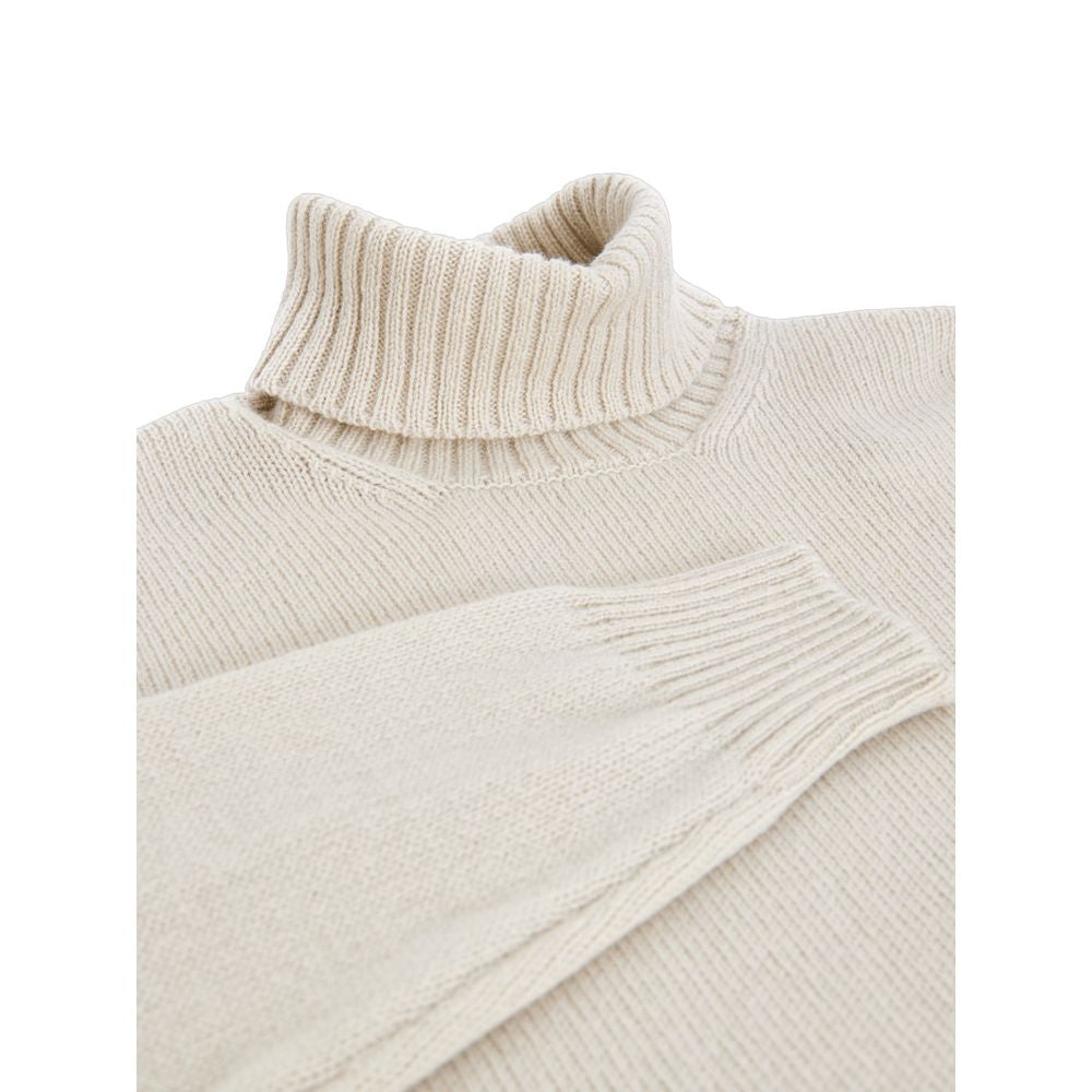Gran Sasso Rollkragenpullover aus beigefarbener Wolle