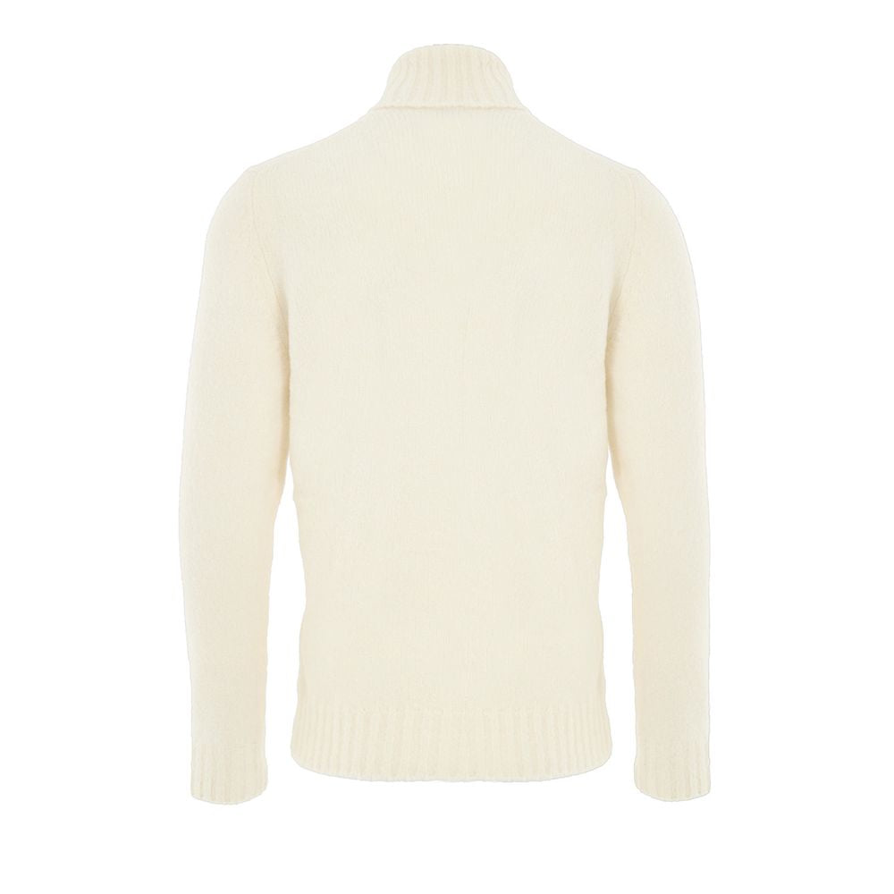 Gran Sasso Rollkragenpullover aus weißer Wolle