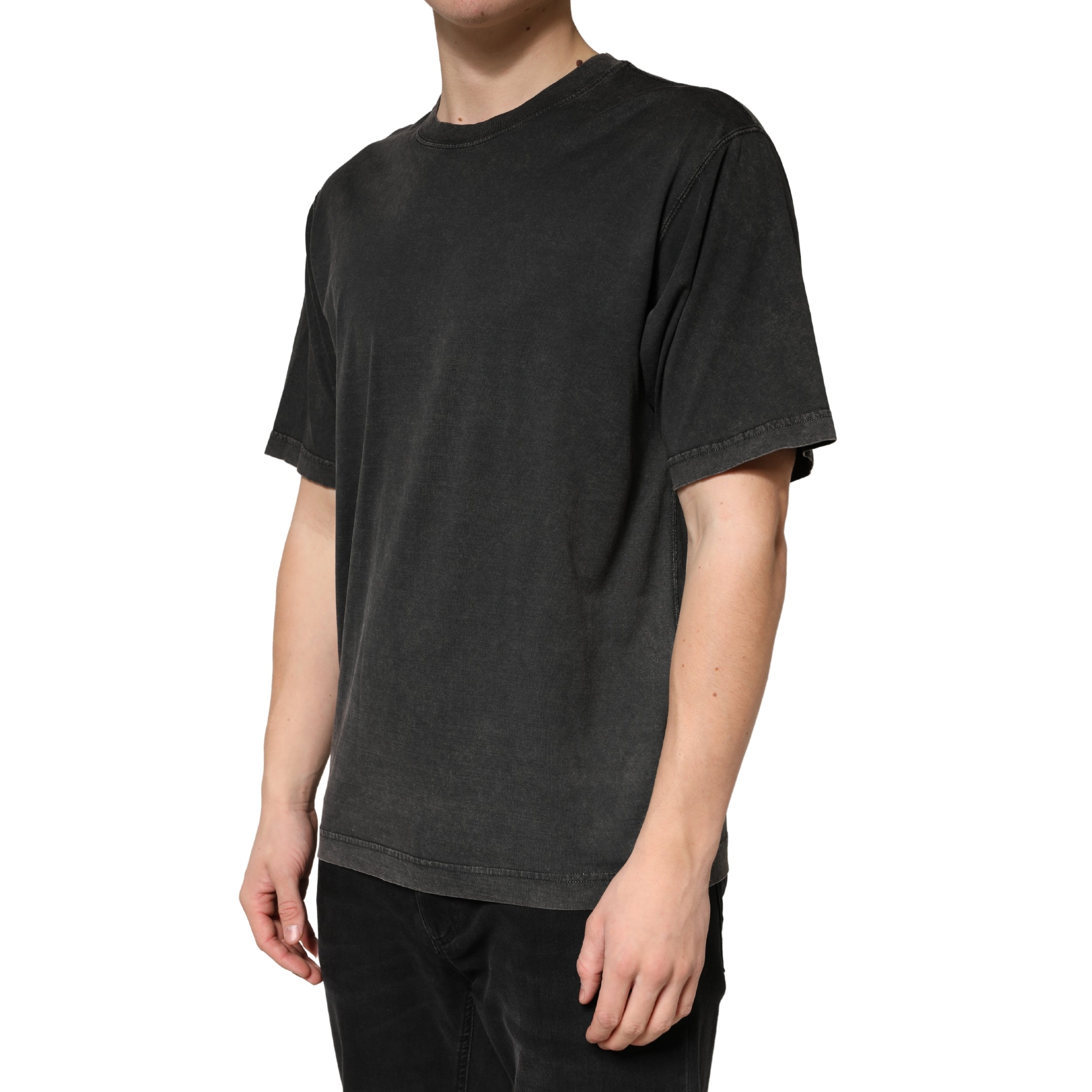 Dolce & Gabbana Schwarzes Baumwoll-T-Shirt mit Rundhalsausschnitt und kurzen Ärmeln
