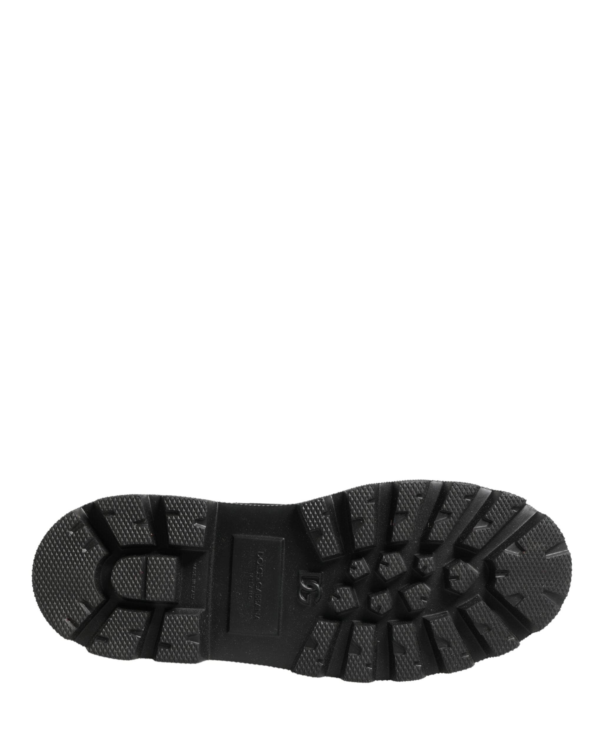Dolce & Gabbana Schwarze Leder-Combat-Boots mit Trek-Sohle