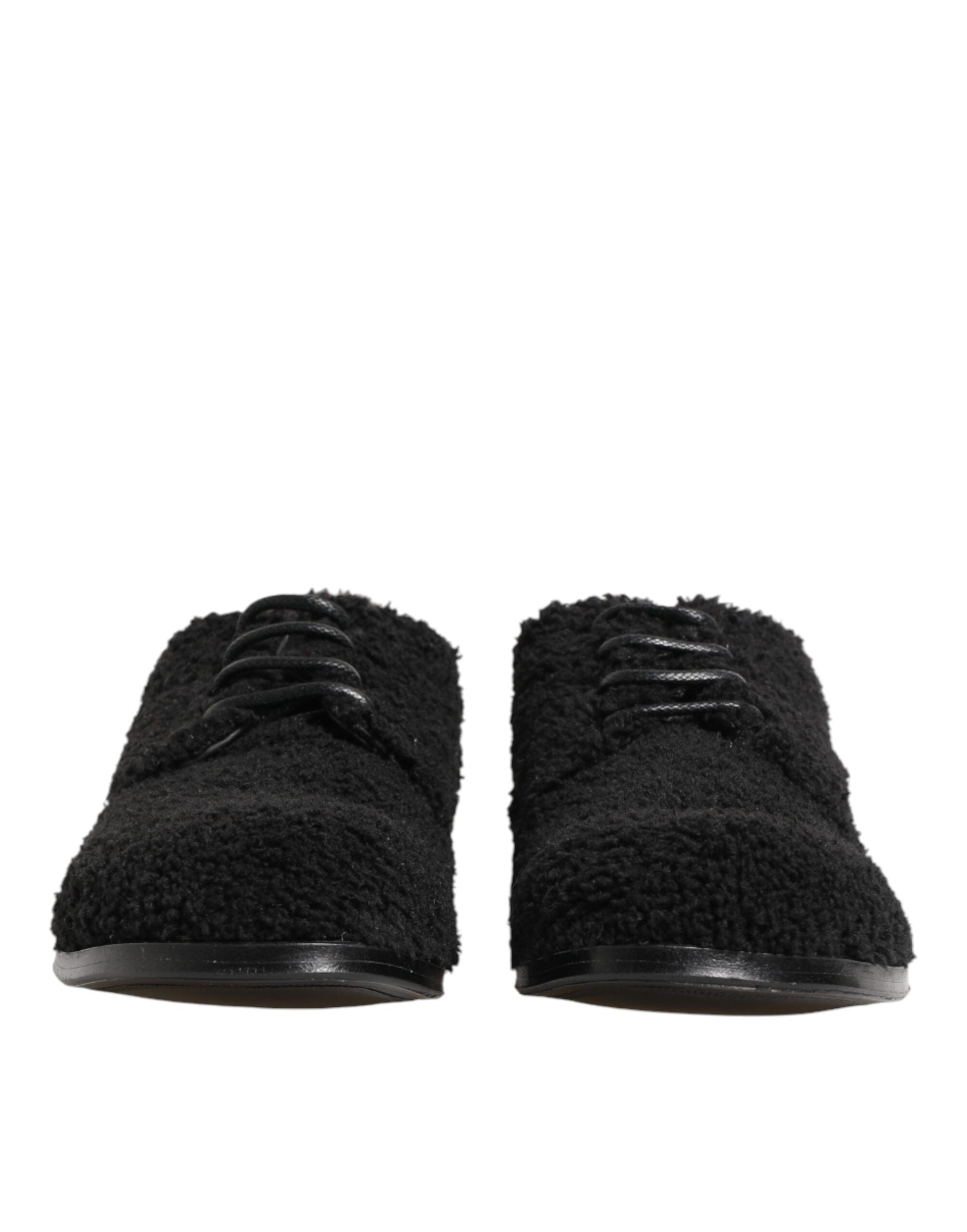 Dolce & Gabbana Herrenschuhe aus schwarzem Riccio-Lammfell