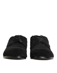 Dolce & Gabbana Herrenschuhe aus schwarzem Riccio-Lammfell
