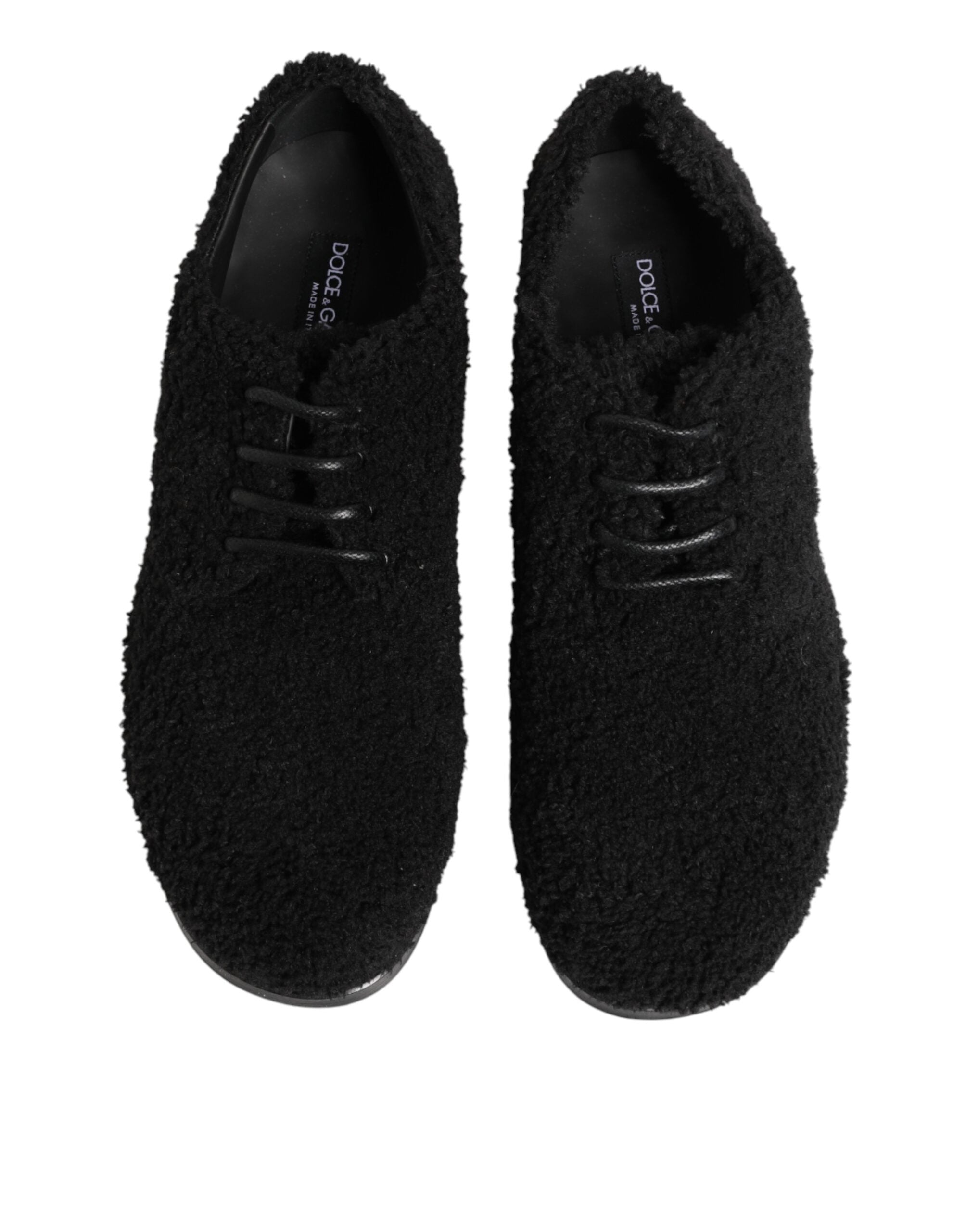 Dolce & Gabbana Herrenschuhe aus schwarzem Riccio-Lammfell