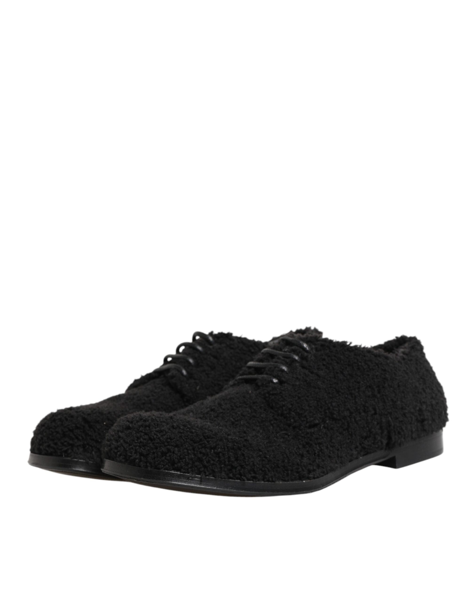 Dolce & Gabbana Herrenschuhe aus schwarzem Riccio-Lammfell