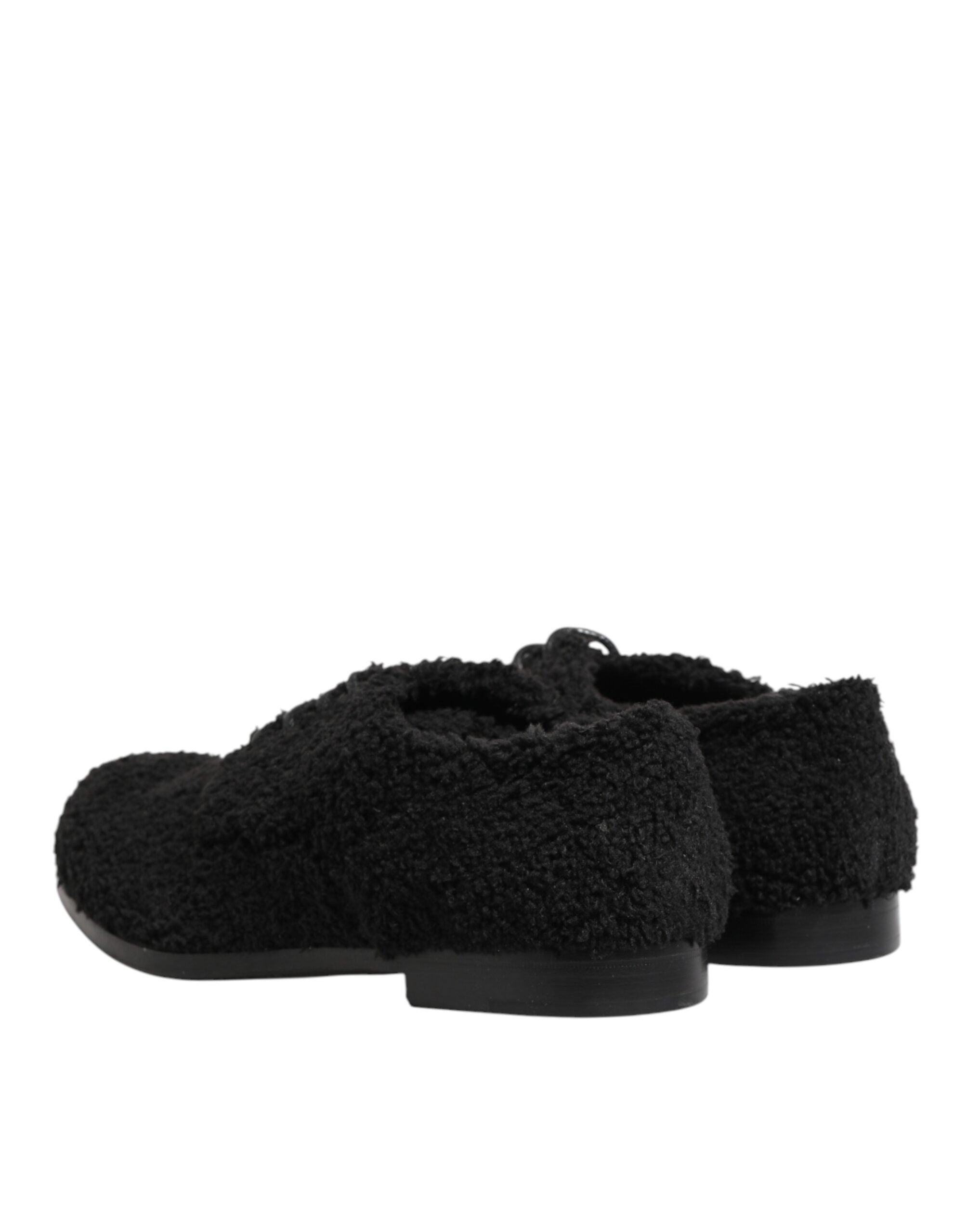 Dolce & Gabbana Herrenschuhe aus schwarzem Riccio-Lammfell