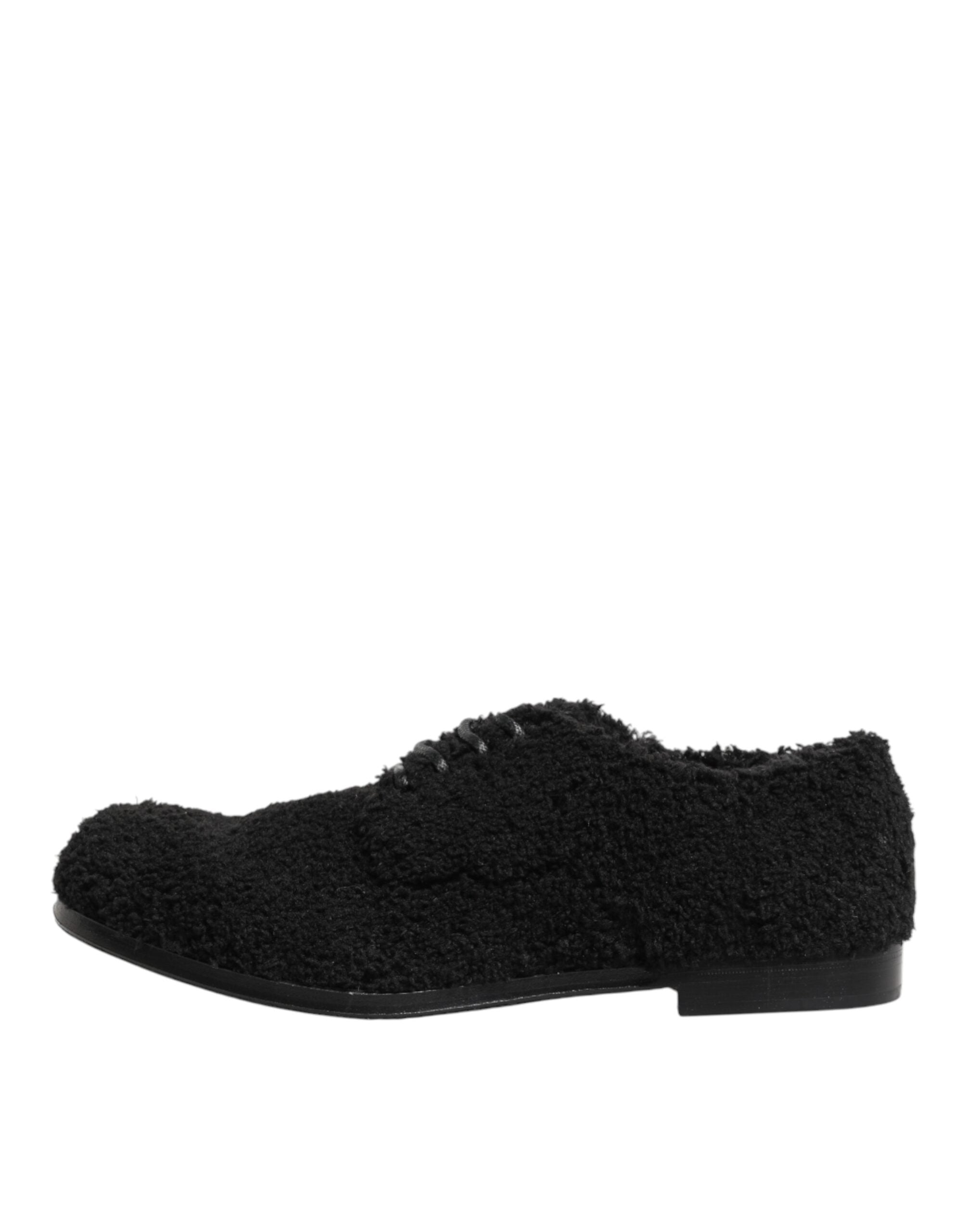Dolce & Gabbana Herrenschuhe aus schwarzem Riccio-Lammfell