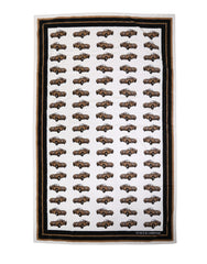 Dolce & Gabbana Towel White Cotton Car Graphic Print 115cm x 180cm Beach