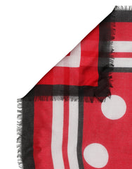Dolce & Gabbana roter Schal mit Tupfenmuster, quadratisch, 130 cm x 130 cm