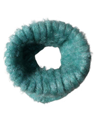 Dolce & Gabbana Petrolfarbener Mohair-Wollstrick-Wickelschal 62cm x 32.5cm